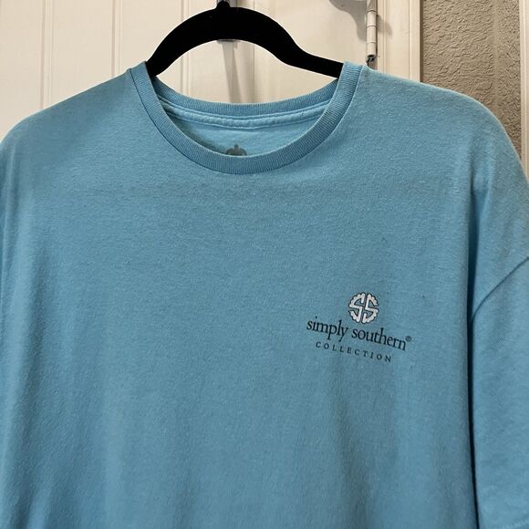Simply Southern Teal Blue What You Love Graphic Tee Shirt Womens Size L - Picture 3 of 6